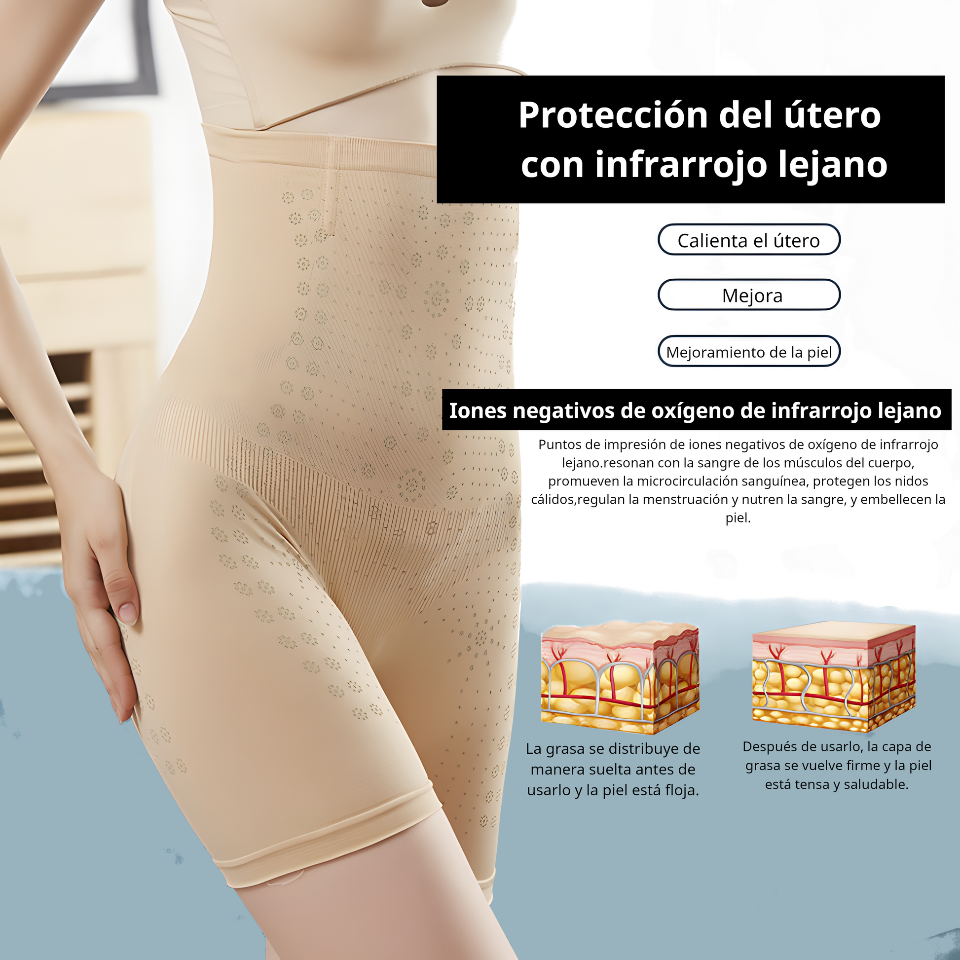 Zhongle ElaShape - Pantalones de cintura alta con control de abdomen,  moldeador de fibra para restauración, pantalones de control de abdomen